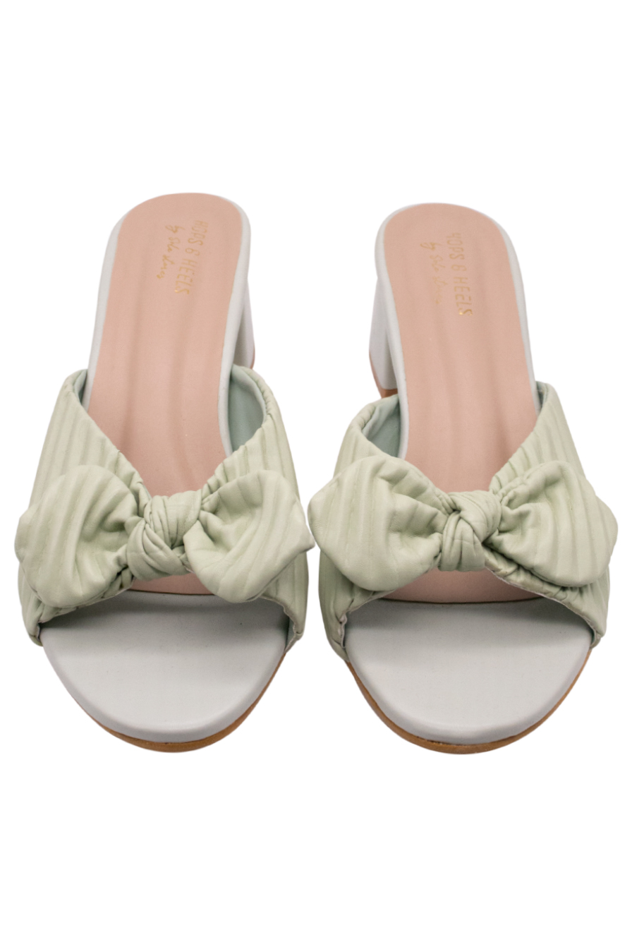 Block heels with bows