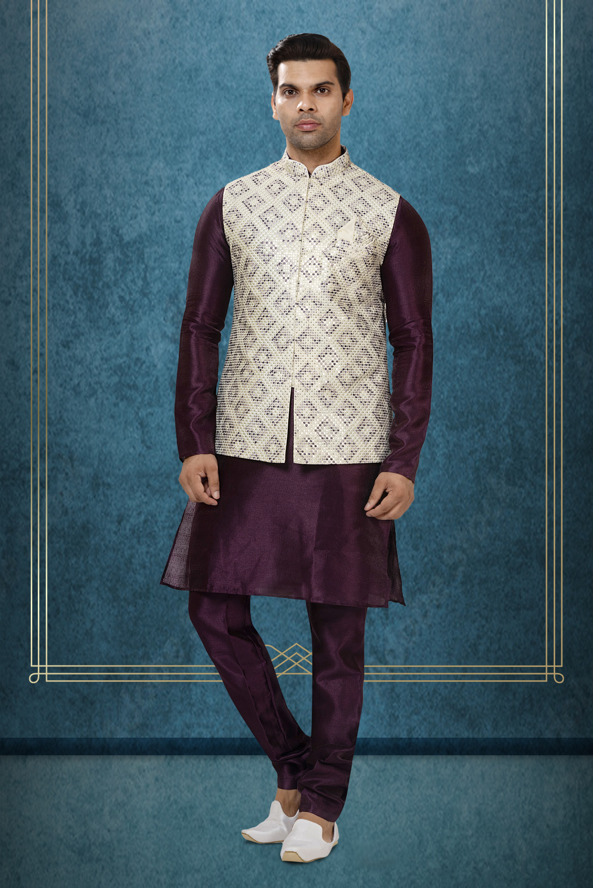 Elegant Kurta Modi Jacket Set
