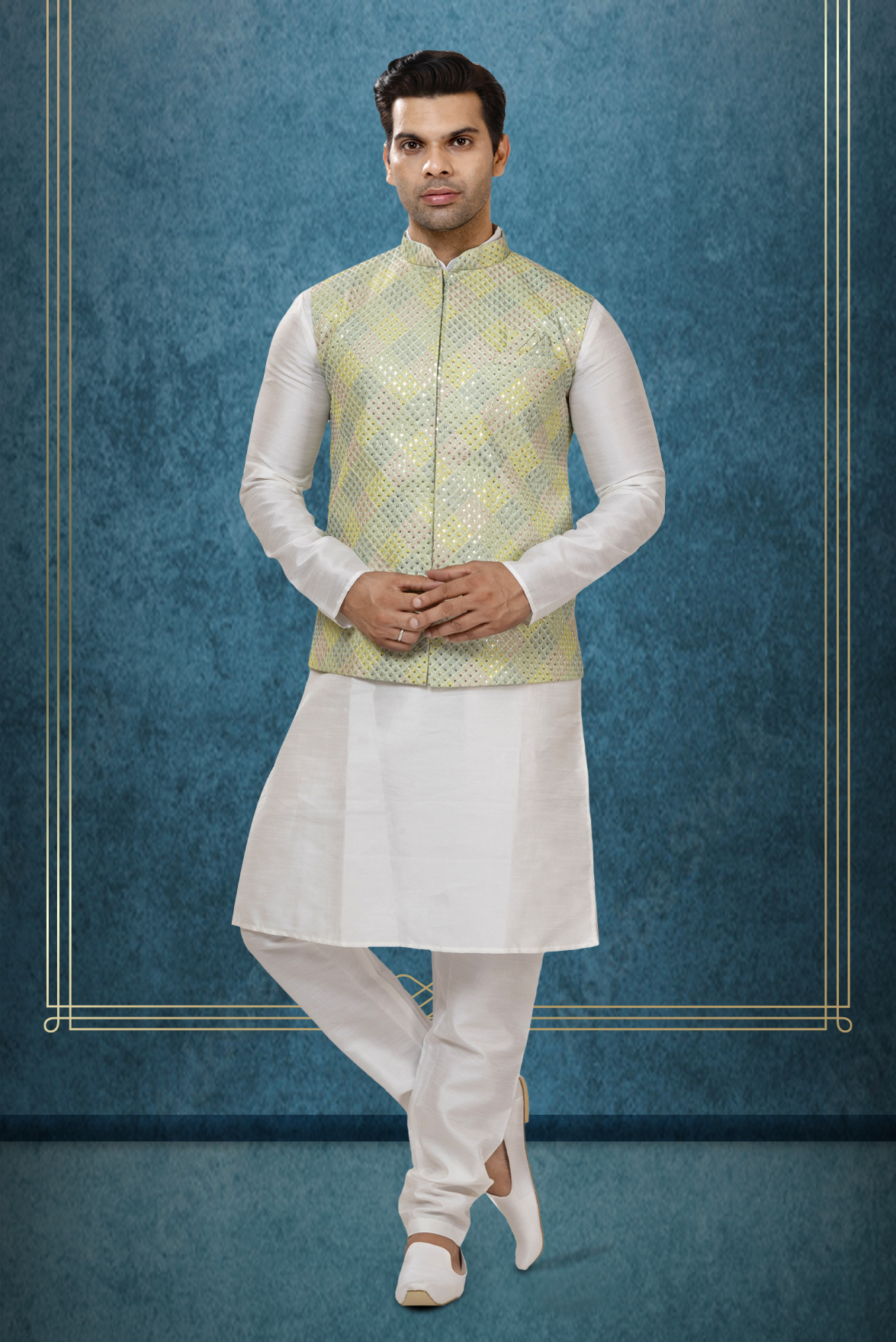Elegant Kurta Modi Jacket Set