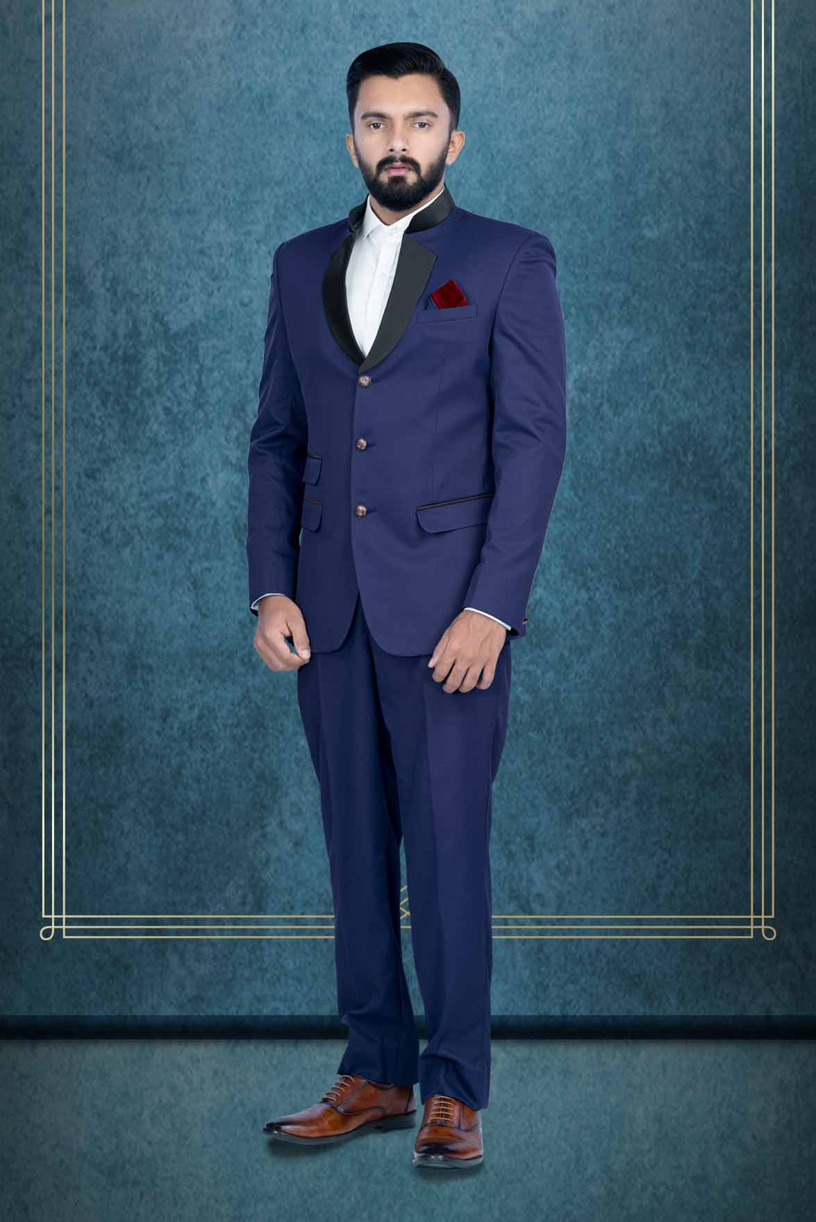 2 Pcs Imported Terry Rayon In Midnight Blue 2Pc Suit