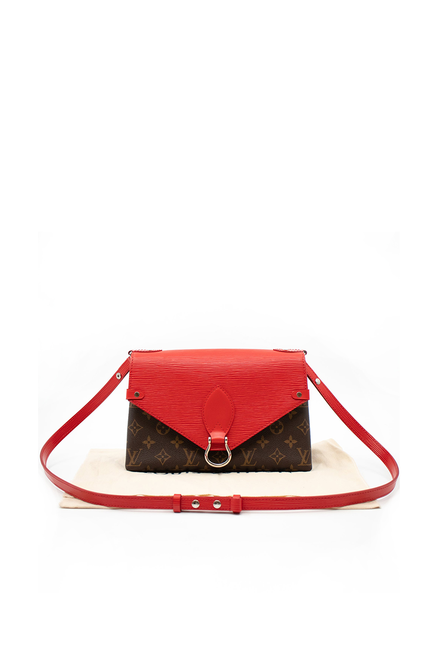 Louis Vuitton Saint Michel Monogram EPi Shoulder Bag Coquelicot