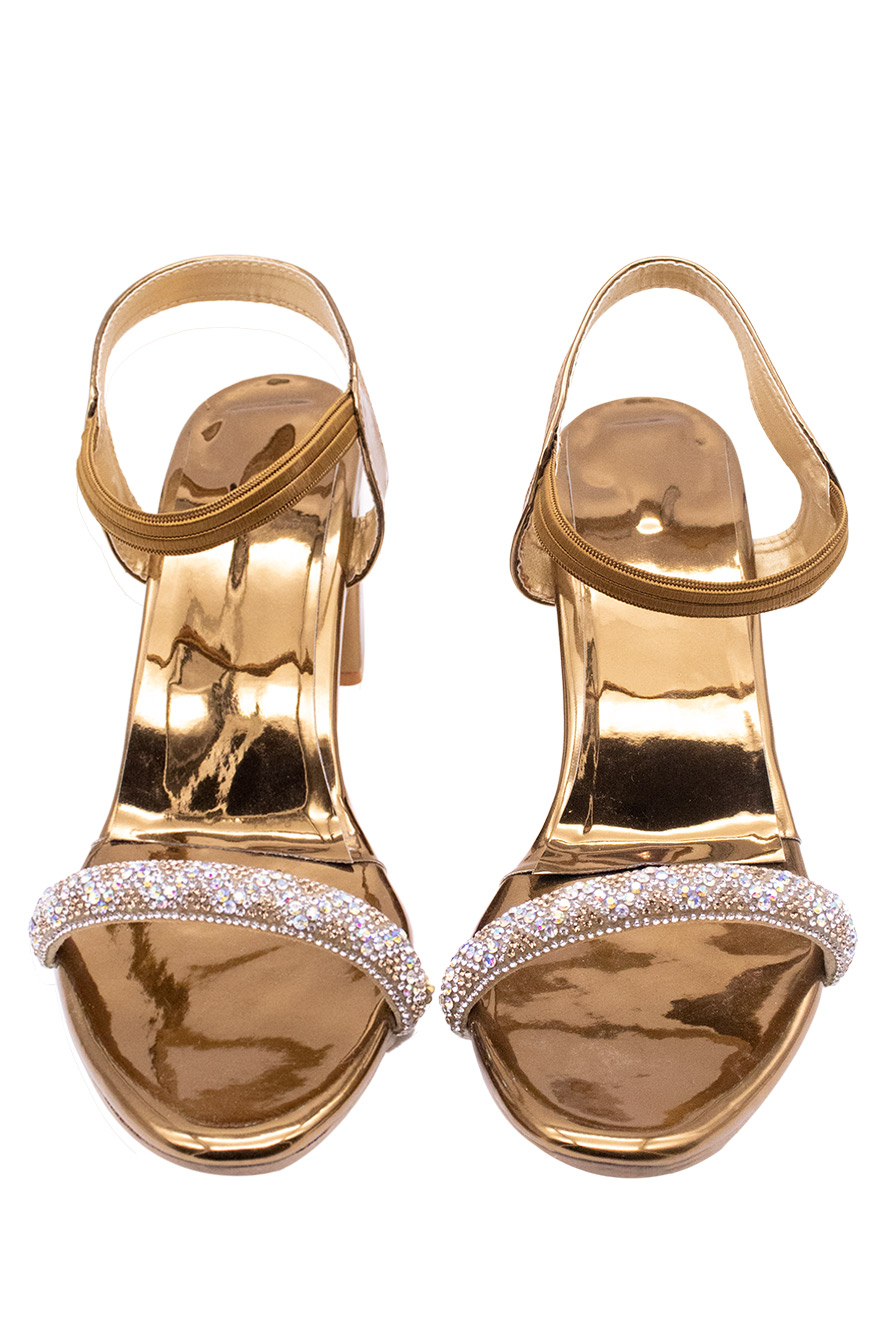 Embellished block heels