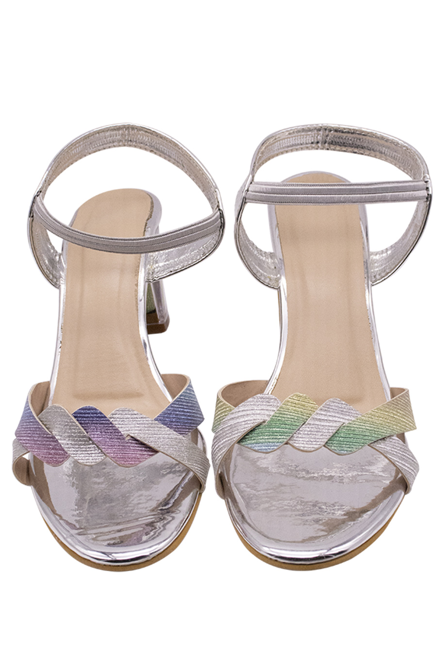 Rainbow block heels