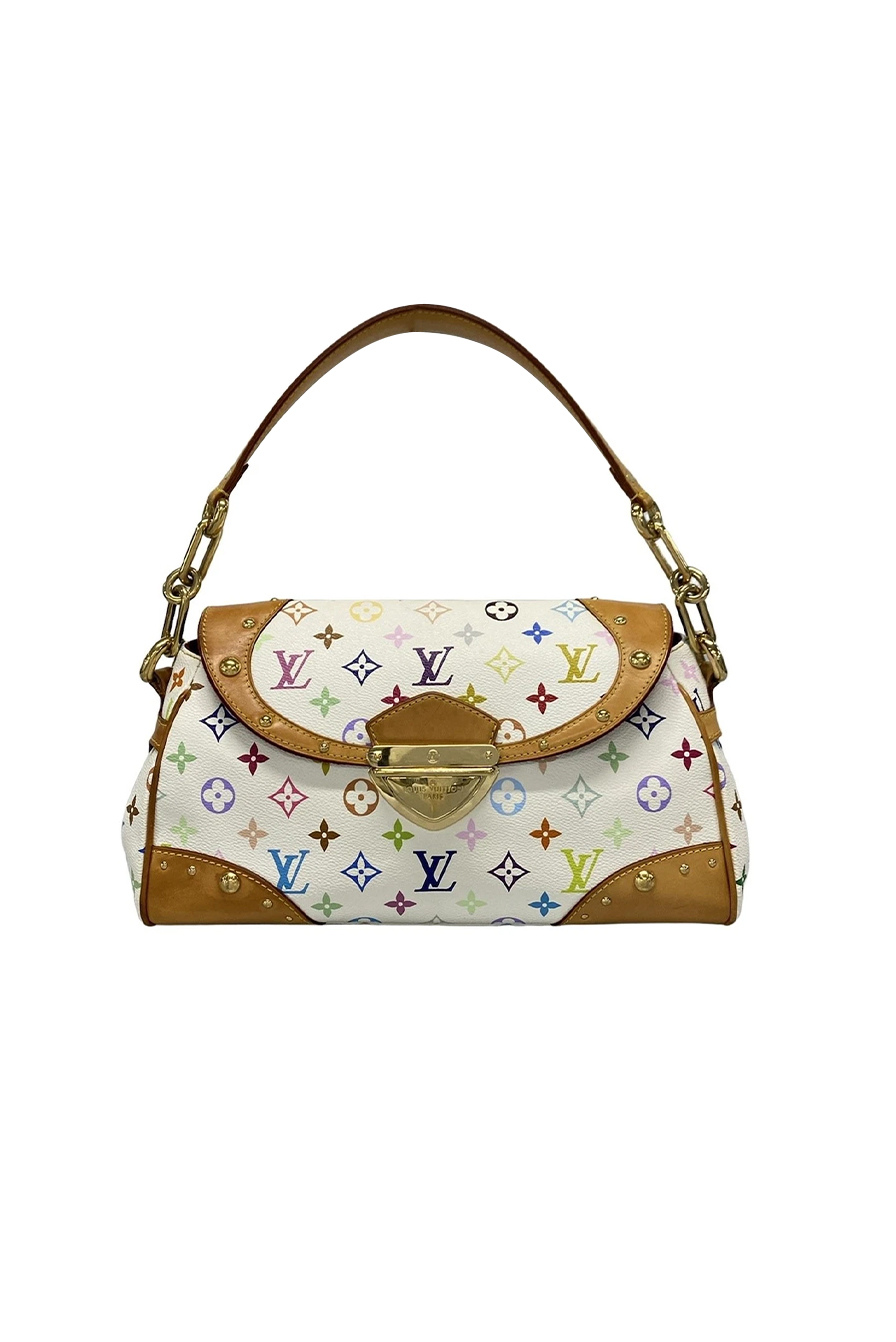 Louis Vuitton Beverly MM M40203 Blanc Monogram Multicolor FL2068 Handbag