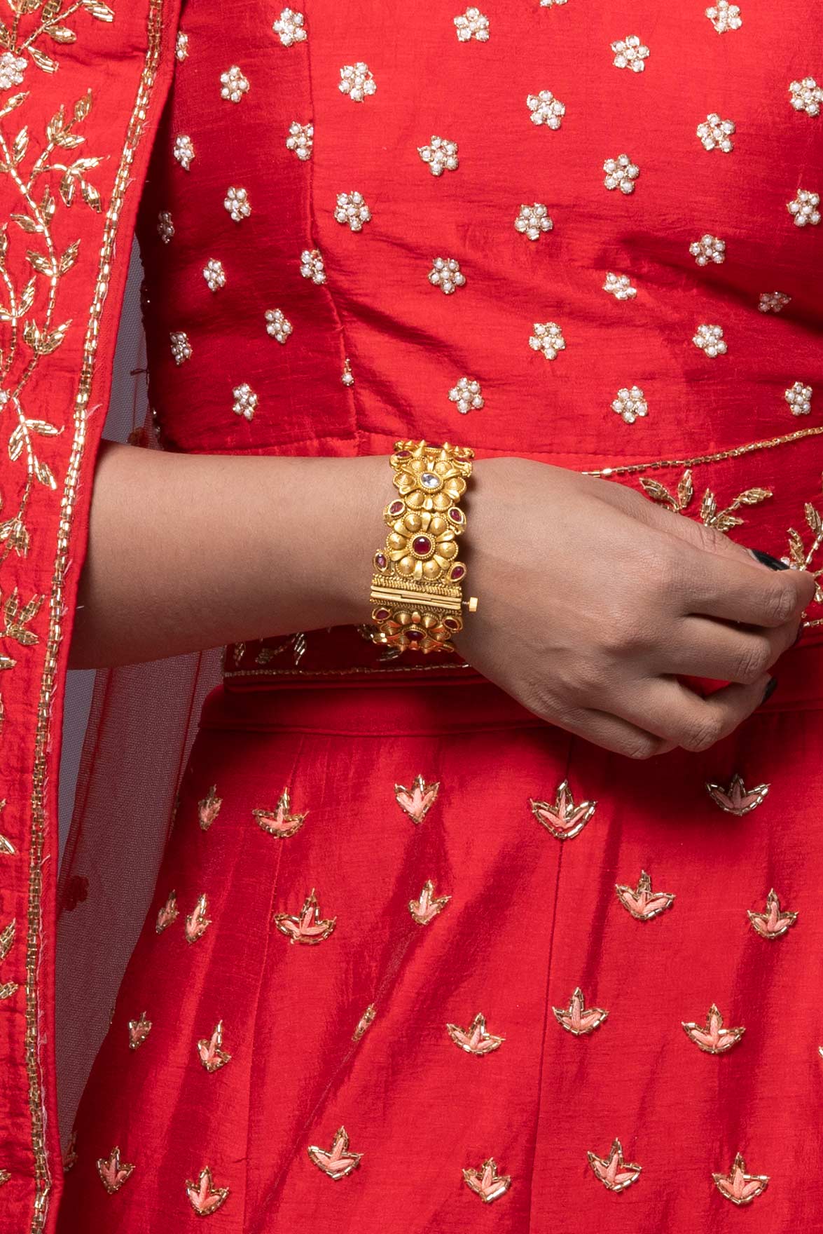 Multi chain dual layer gold plated necklace set