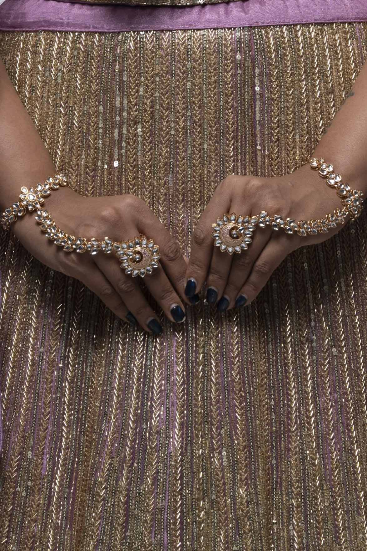 Kundan with meena work