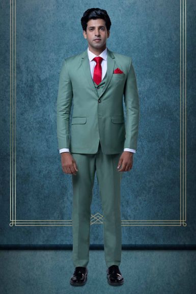 3 Pcs Suiting In Moss Green 3Pc Suit