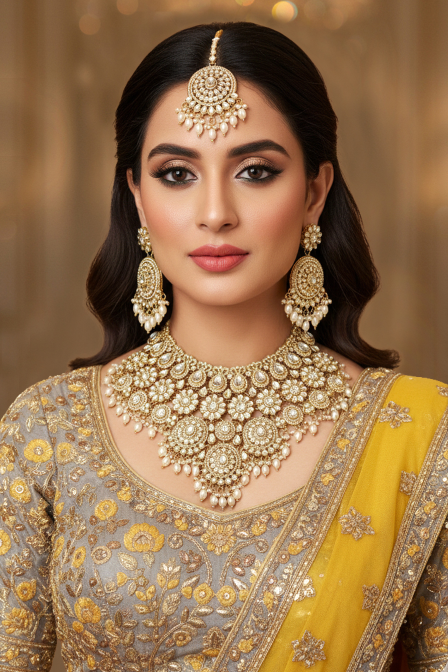 Elevate Your Ethnic Look With This Intricately Crafted Masterpiece Featuring Shimmering Stones And Delicate Beads