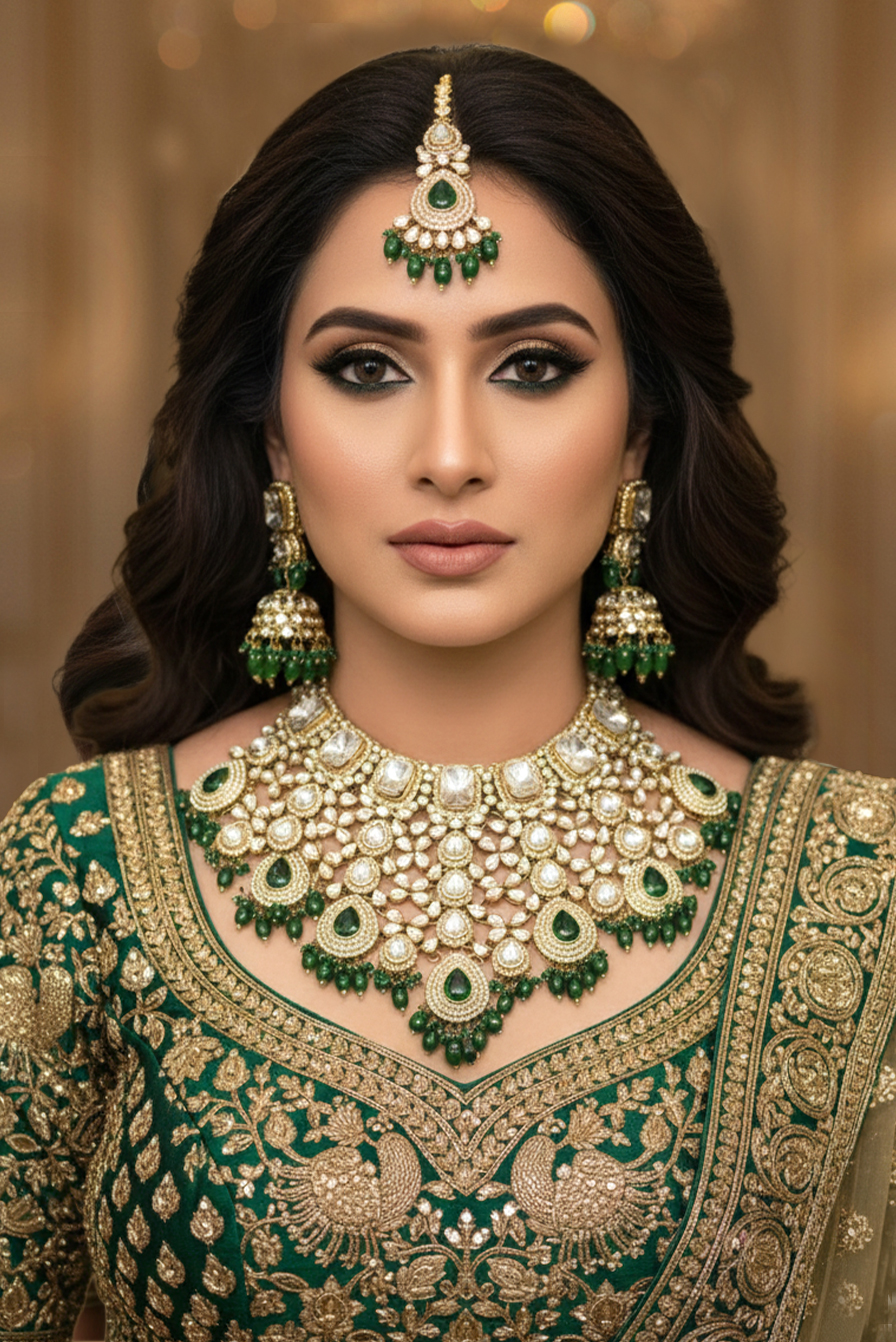 Traditional Craftsmanship Meets Modern Elegance In This Stunning Jewelry Set Perfect For Your Special Day